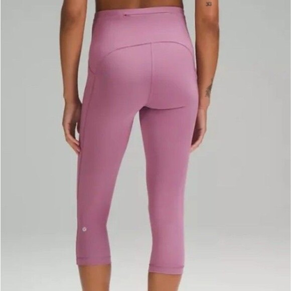 Lululemon Size 12 Swift Speed High Rise Crop 21” Leggings Mauve Pink - Picture 1 of 5